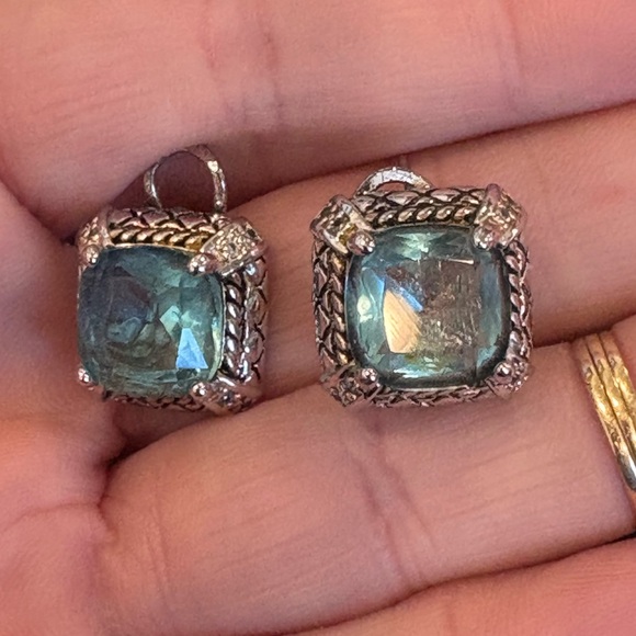 David Yurman blue topaz earrings - Picture 2 of 3